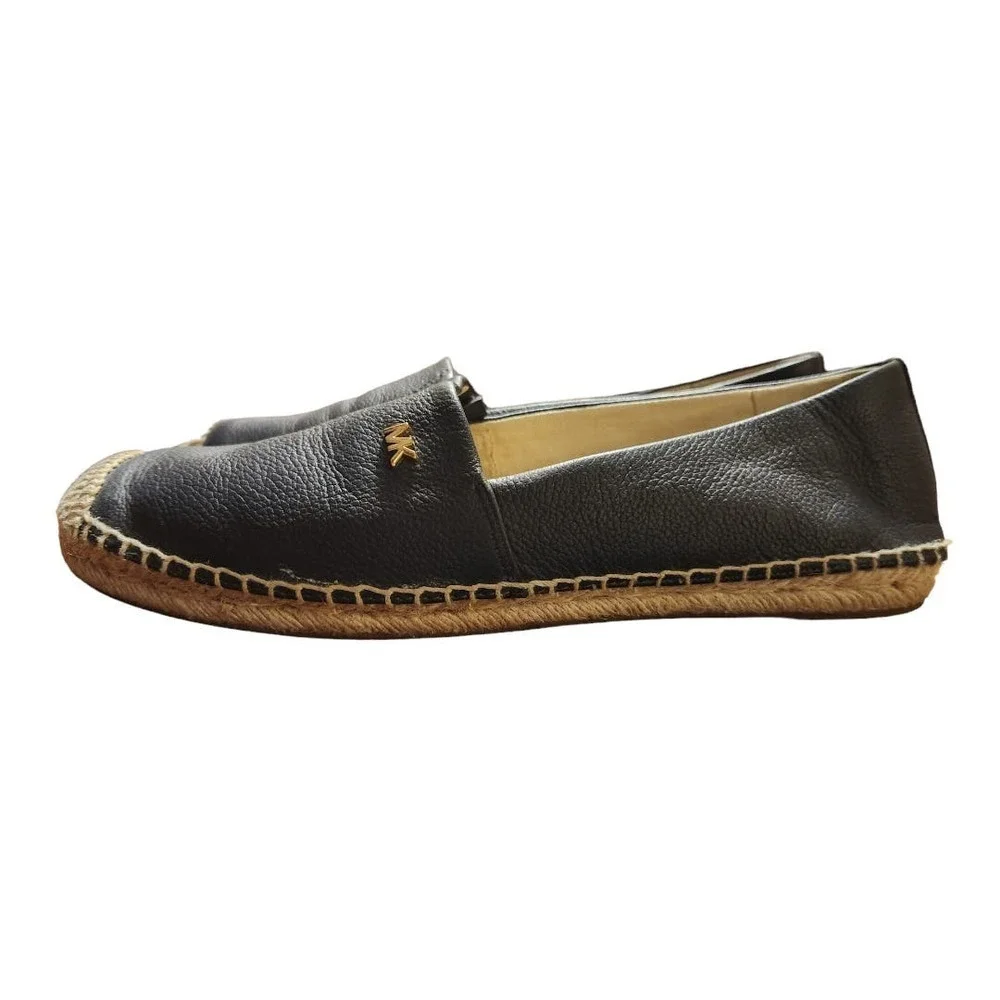 Michael Kors kendrick logo slip on pebbled leather espadrilles‎ size 8.5 blue